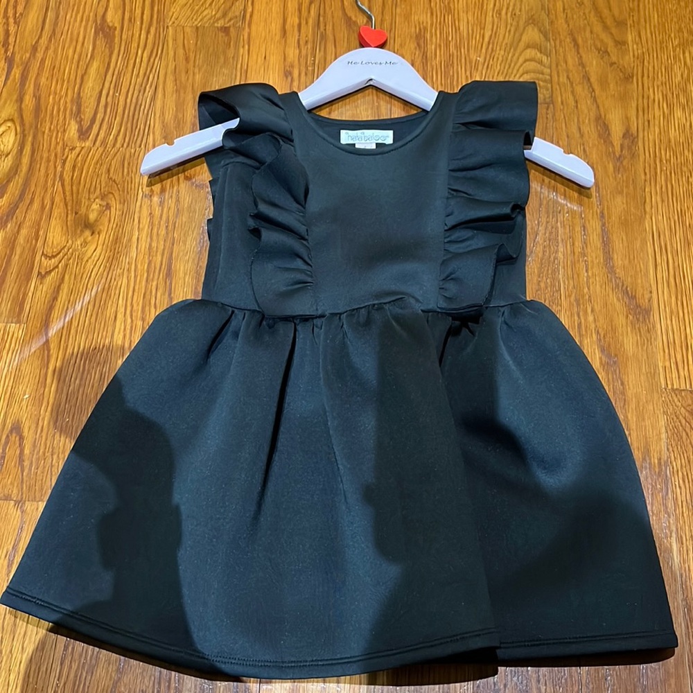 Black Ruffle Sleeve Dress